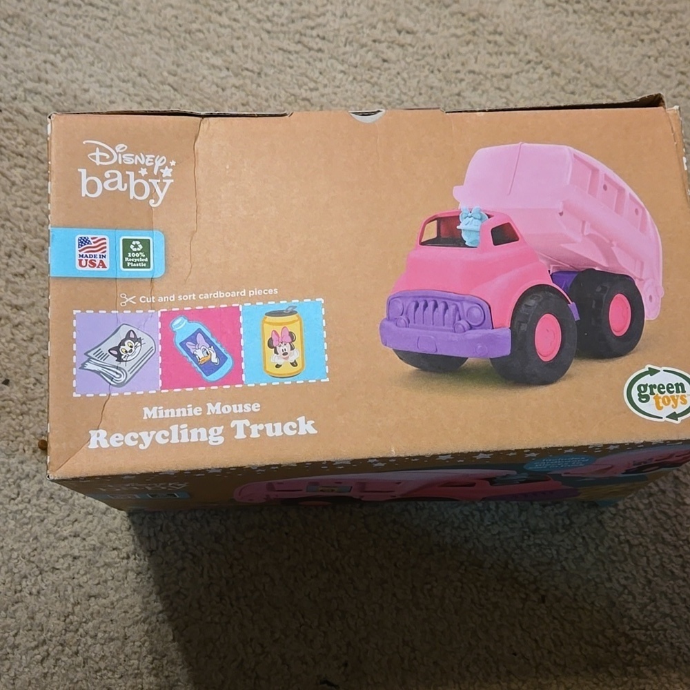 NIB Green Toys Disney Baby Exclusive Minnie Mouse Recycling Truck